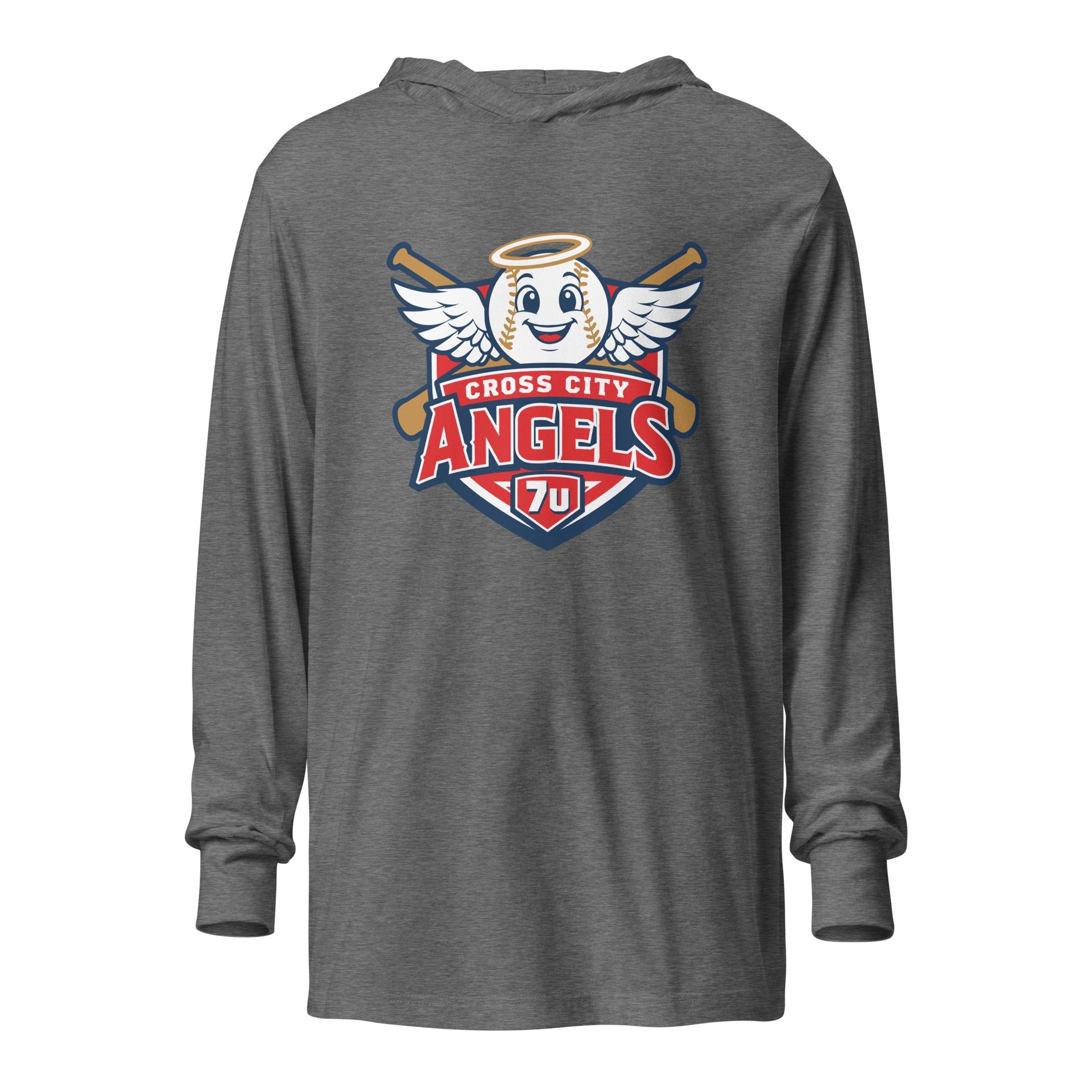 Performance | Hooded Long Sleeve T Shirt | Cross City Angels | Shield Logo