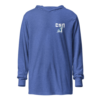 Performance | Hooded Long Sleeve T Shirt | CSN Volleyball | CSN White Alt Logo