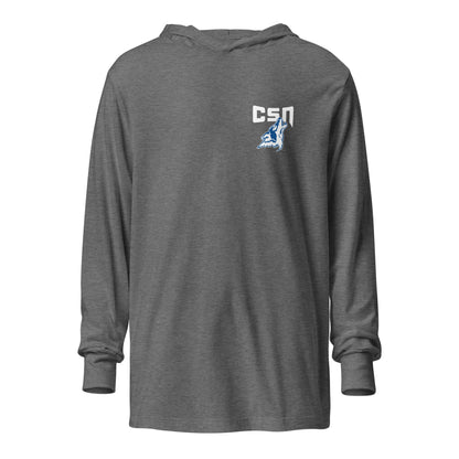 Performance | Hooded Long Sleeve T Shirt | CSN Volleyball | CSN White Alt Logo