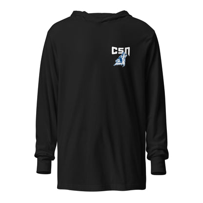 Performance | Hooded Long Sleeve T Shirt | CSN Volleyball | CSN White Alt Logo