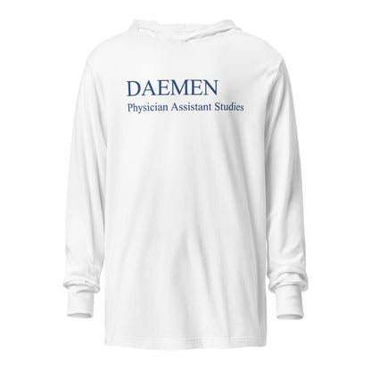 Performance | Hooded Long Sleeve T Shirt | Daemen Physician Assistant | Care Collective Logo