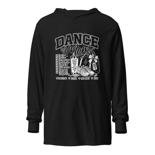 Performance | Hooded Long Sleeve T Shirt | Dance Life | Mom Crest Logo