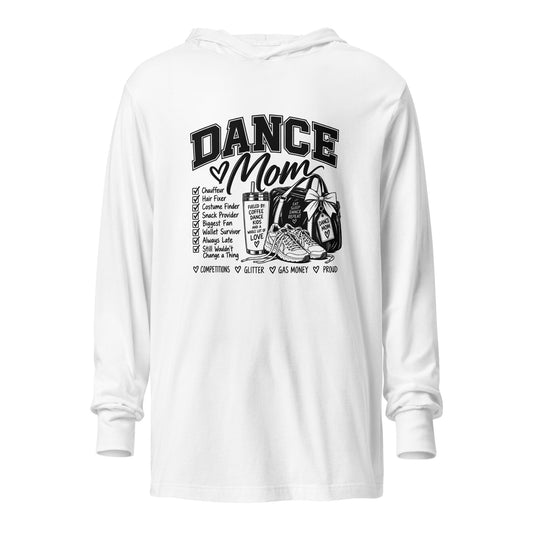 Performance | Hooded Long Sleeve T Shirt | Dance Life | Mom Crest Logo