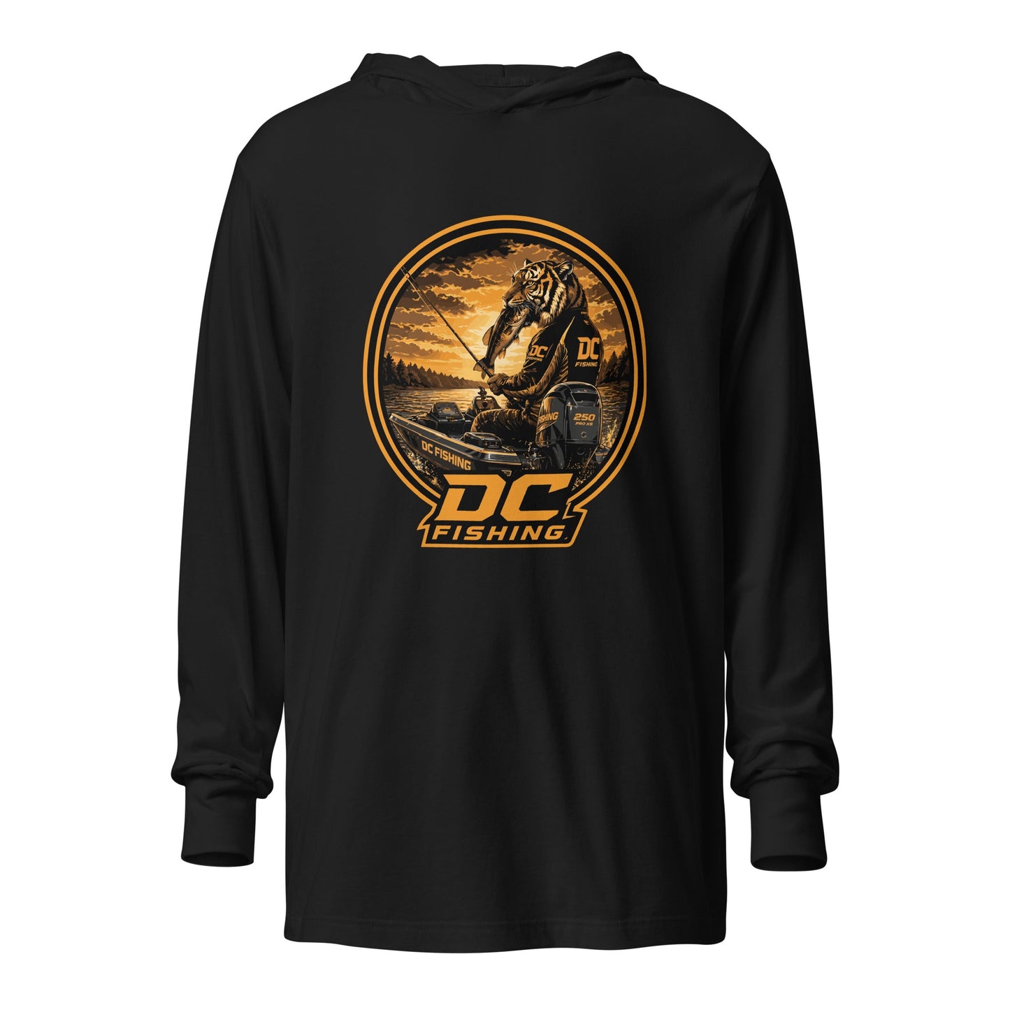 Performance | Hooded Long Sleeve T Shirt | DeKalb Fishing Team | Badge Logo
