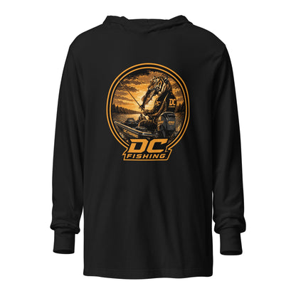 Performance | Hooded Long Sleeve T Shirt | DeKalb Fishing Team | Badge Logo
