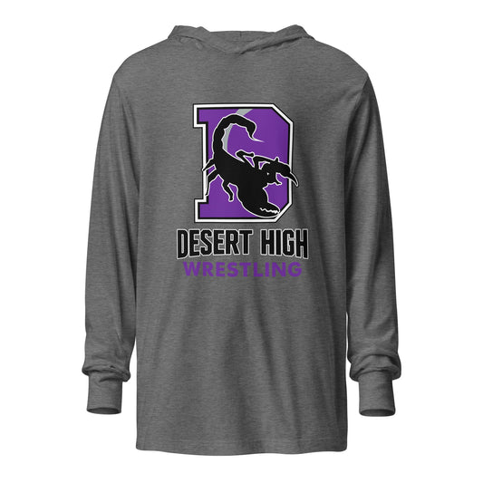 Performance | Hooded Long Sleeve T Shirt | Desert High Scorpions | Crest Logo