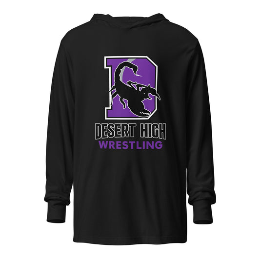 Performance | Hooded Long Sleeve T Shirt | Desert High Scorpions | Crest Logo
