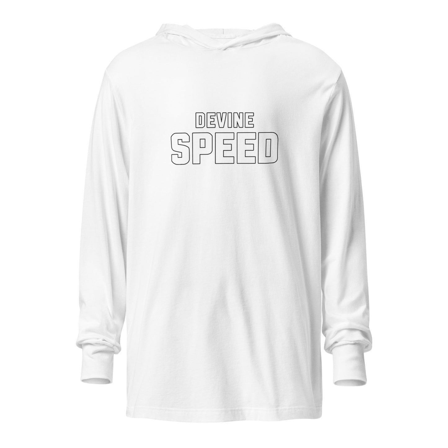 Performance | Hooded Long Sleeve T Shirt | Devine Speed | Script Logo