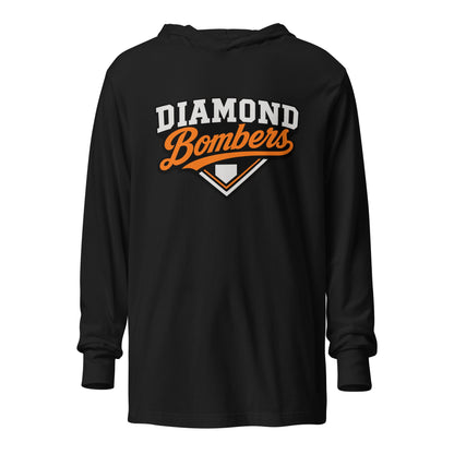 Performance | Hooded Long Sleeve T Shirt | Diamond Bombers | Emblem Logo
