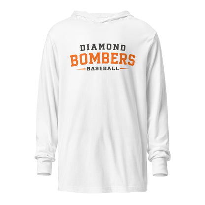Performance | Hooded Long Sleeve T Shirt | Diamond Bombers | Modern Script Logo