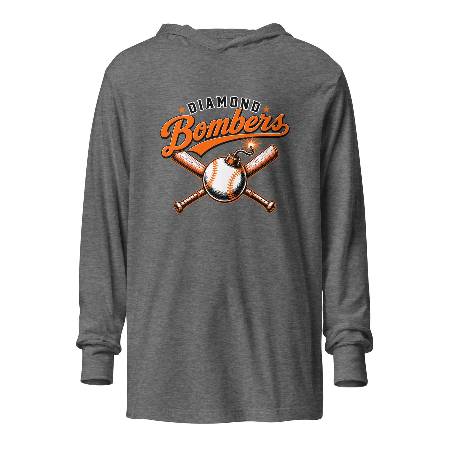 Performance | Hooded Long Sleeve T Shirt | Diamond Bombers | Vanguard Logo