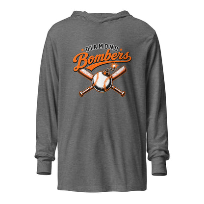 Performance | Hooded Long Sleeve T Shirt | Diamond Bombers | Vanguard Logo
