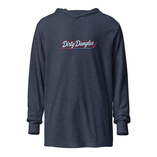 Performance | Hooded Long Sleeve T Shirt | Dirty Dangles | Script Logo