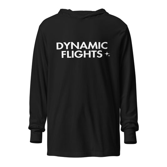 Performance | Hooded Long Sleeve T Shirt | Dynamic Flights Gymnastics | Alt Logo