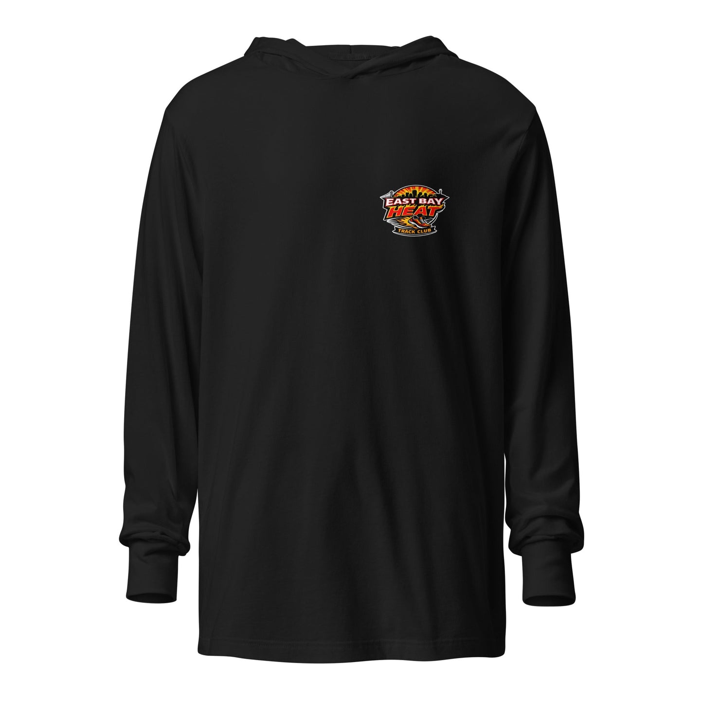 Performance | Hooded Long Sleeve T Shirt | East Bay Heat Track Club | Alt Logo