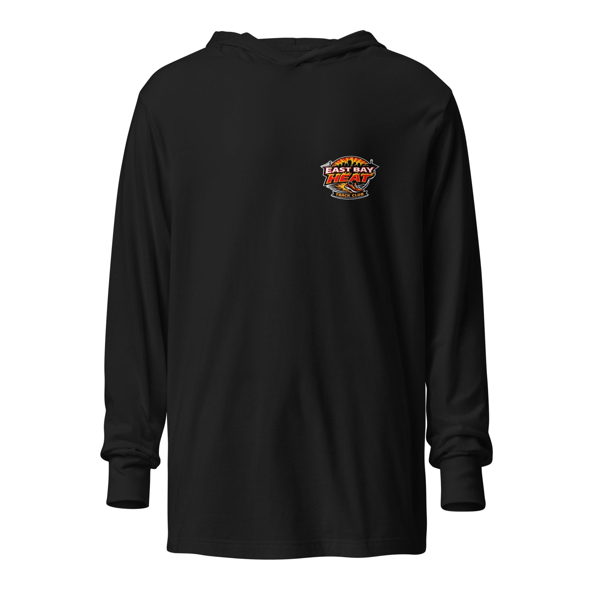 Performance | Hooded Long Sleeve T Shirt | East Bay Heat Track Club | Alt Logo