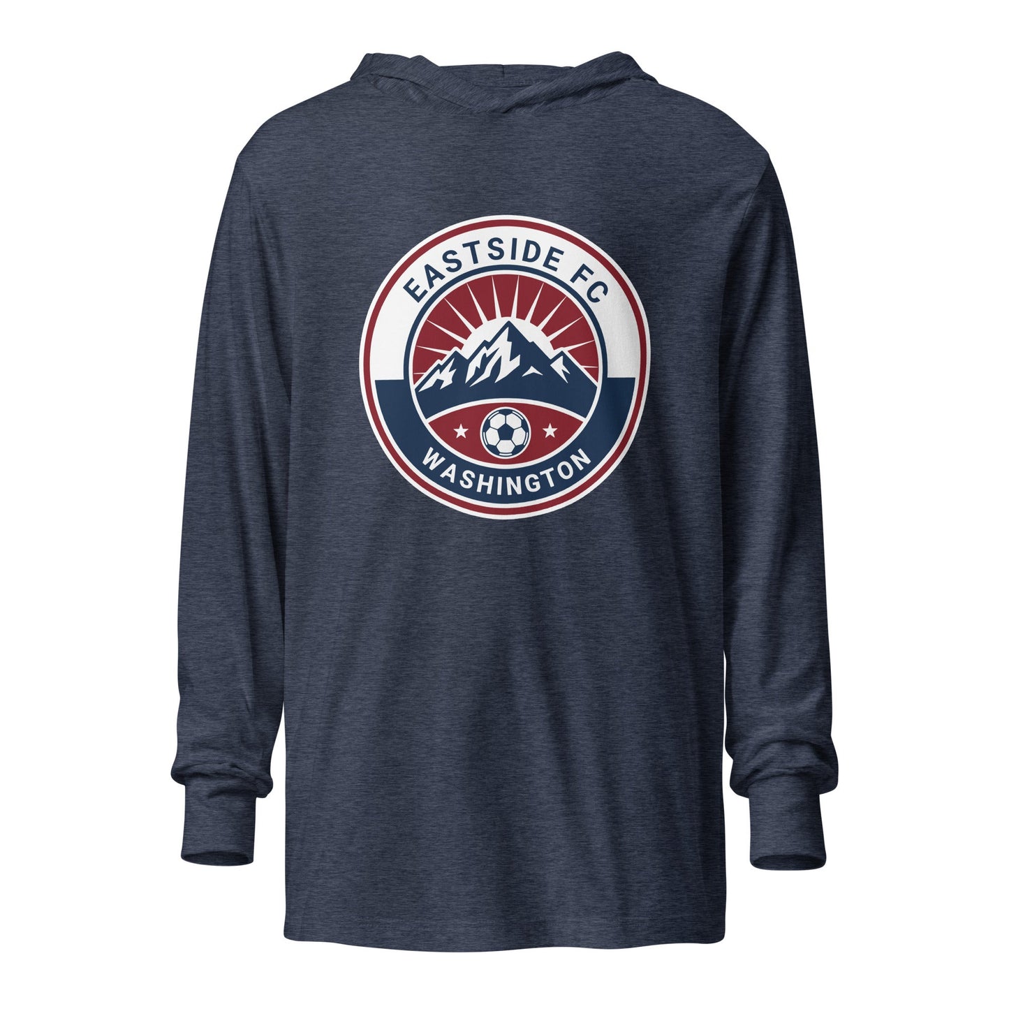 Performance | Hooded Long Sleeve T Shirt | Eastside FC | Mountain Logo