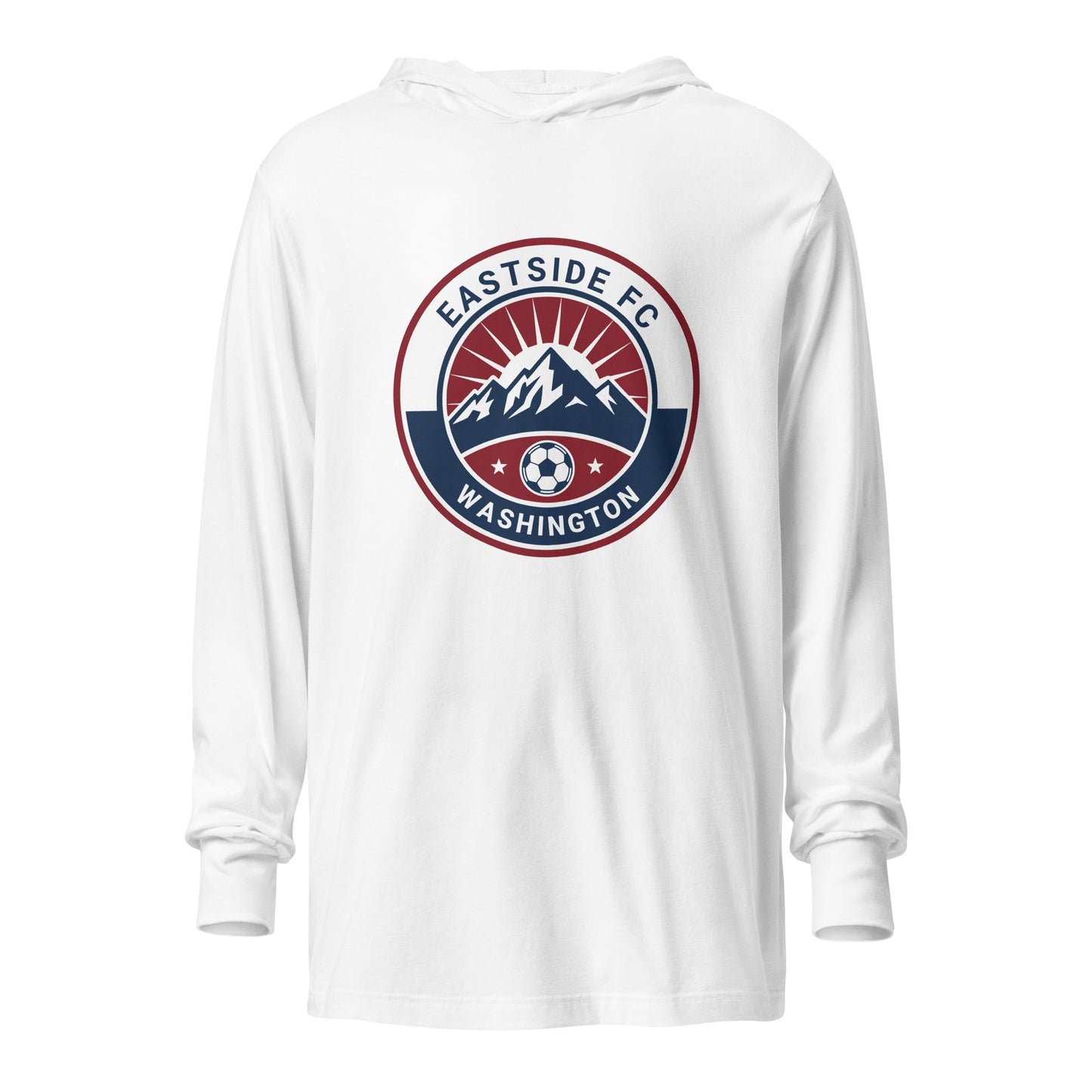 Performance | Hooded Long Sleeve T Shirt | Eastside FC | Mountain Logo