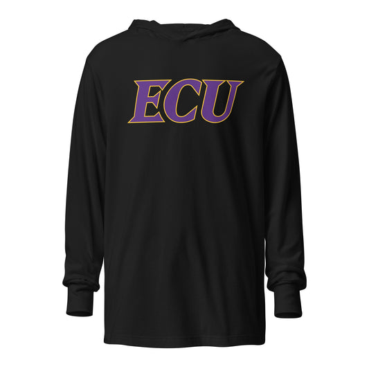 Performance | Hooded Long Sleeve T Shirt | ECU Club Womens Lacrosse | Crest Logo