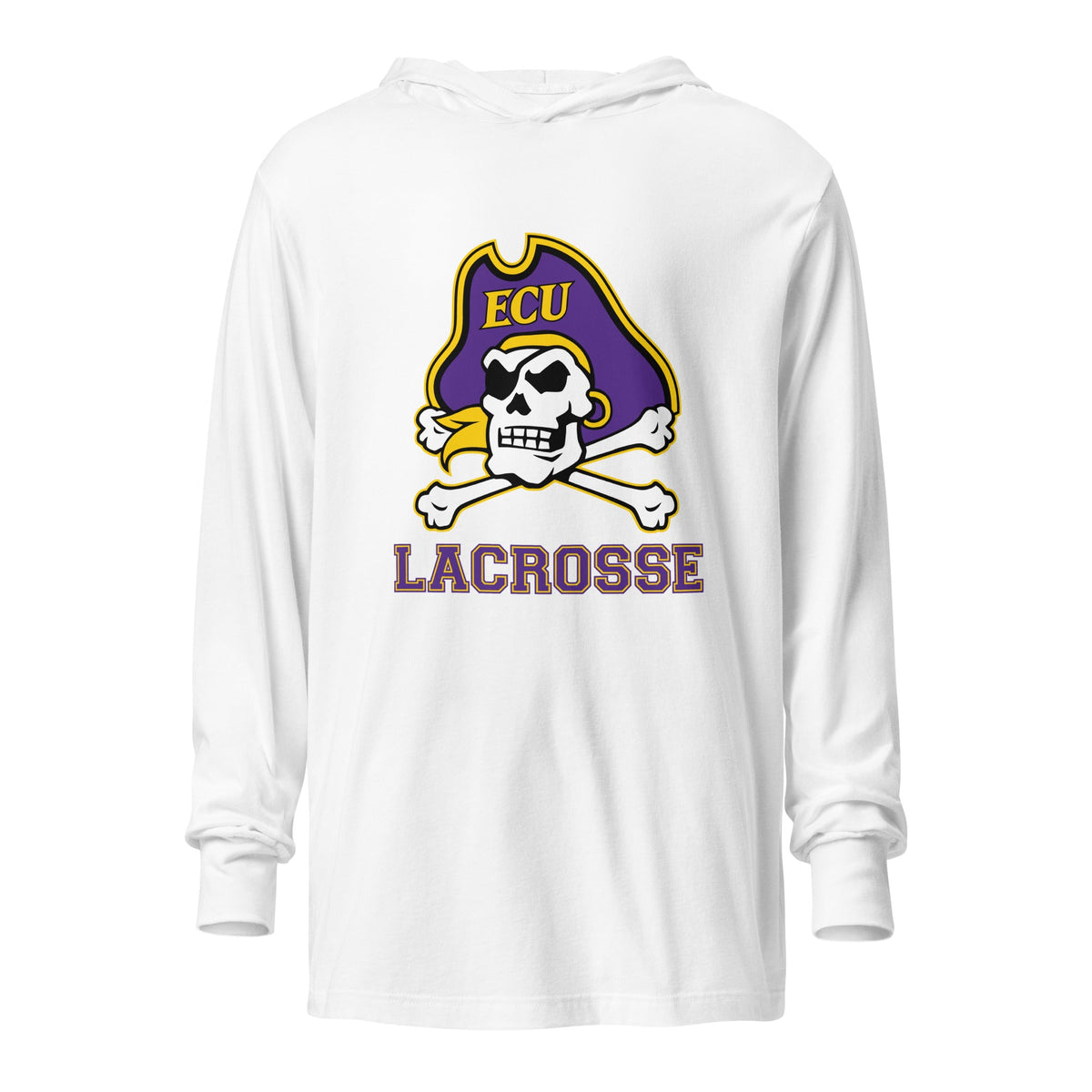 Performance | Hooded Long Sleeve T Shirt | ECU Club Womens Lacrosse | Ironclad Corsairs Logo