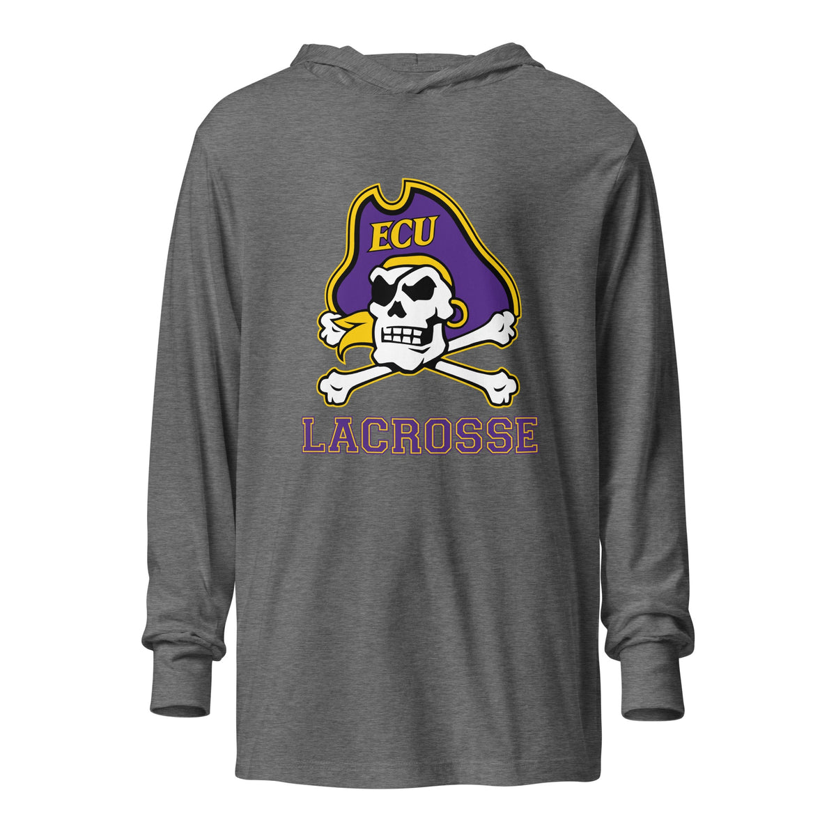 Performance | Hooded Long Sleeve T Shirt | ECU Club Womens Lacrosse | Ironclad Corsairs Logo