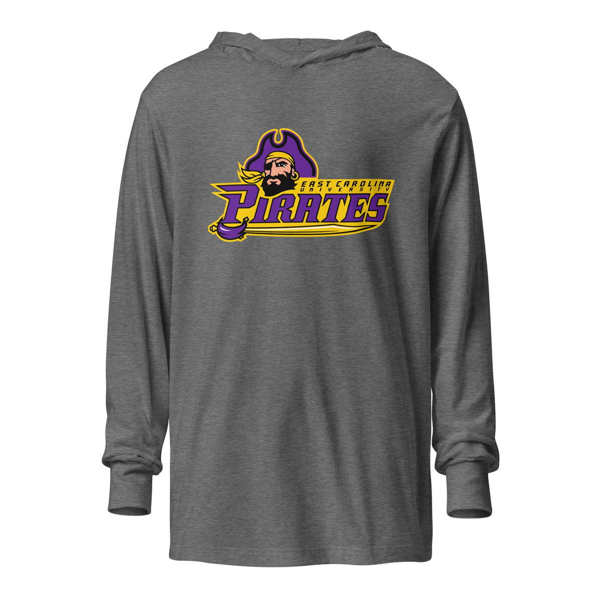 Performance | Hooded Long Sleeve T Shirt | ECU Club Womens Lacrosse | Pirate Emblem Logo