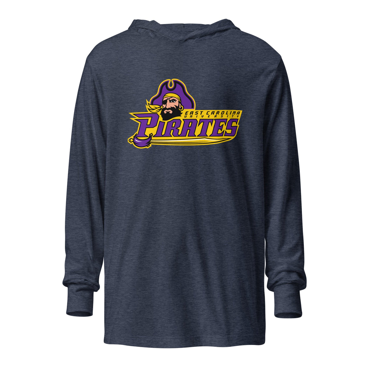 Performance | Hooded Long Sleeve T Shirt | ECU Club Womens Lacrosse | Pirate Emblem Logo
