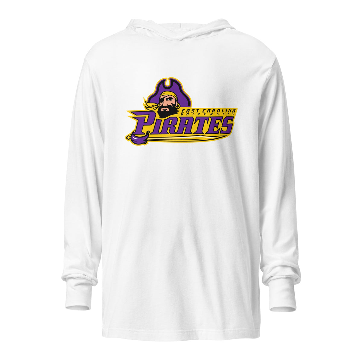 Performance | Hooded Long Sleeve T Shirt | ECU Club Womens Lacrosse | Pirate Emblem Logo