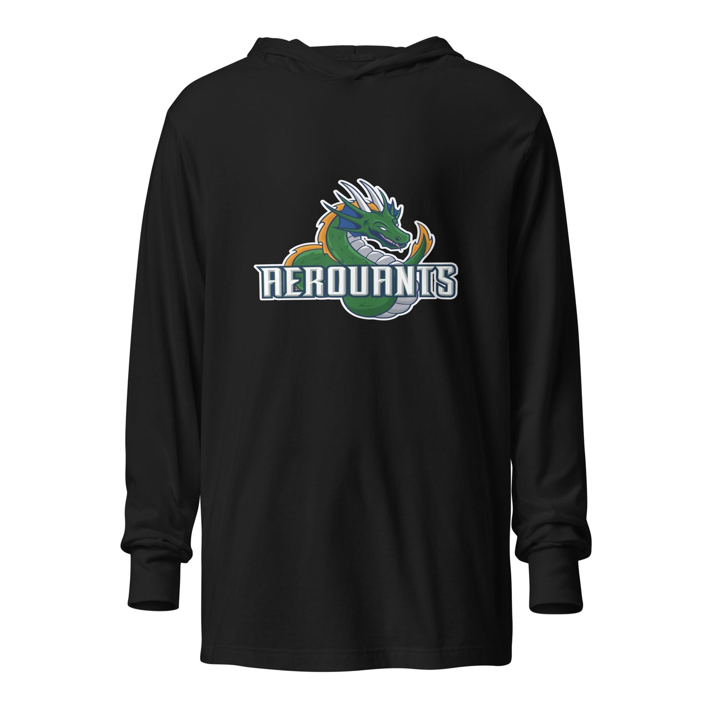 Performance | Hooded Long Sleeve T Shirt | Emerald High School Baseball | Dragon Logo
