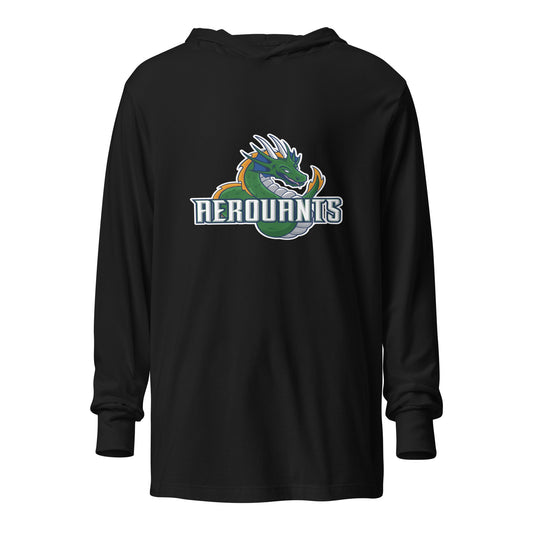 Performance | Hooded Long Sleeve T Shirt | Emerald High School Baseball | Dragon Logo