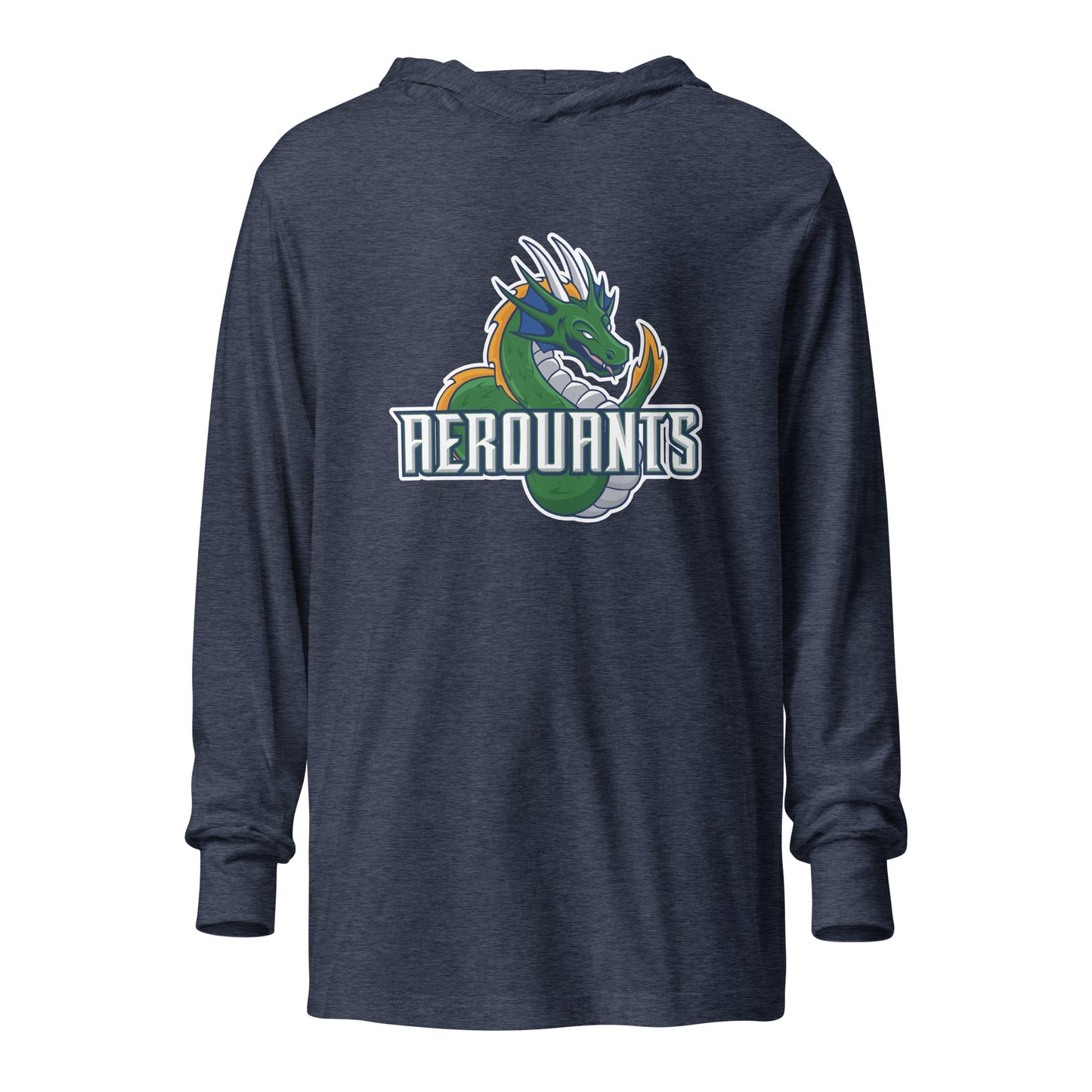 Performance | Hooded Long Sleeve T Shirt | Emerald High School Baseball | Dragon Logo