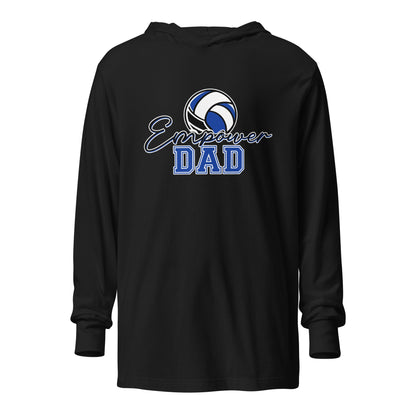 Performance | Hooded Long Sleeve T Shirt | Empower Volleyball Club | Dad Crest Logo