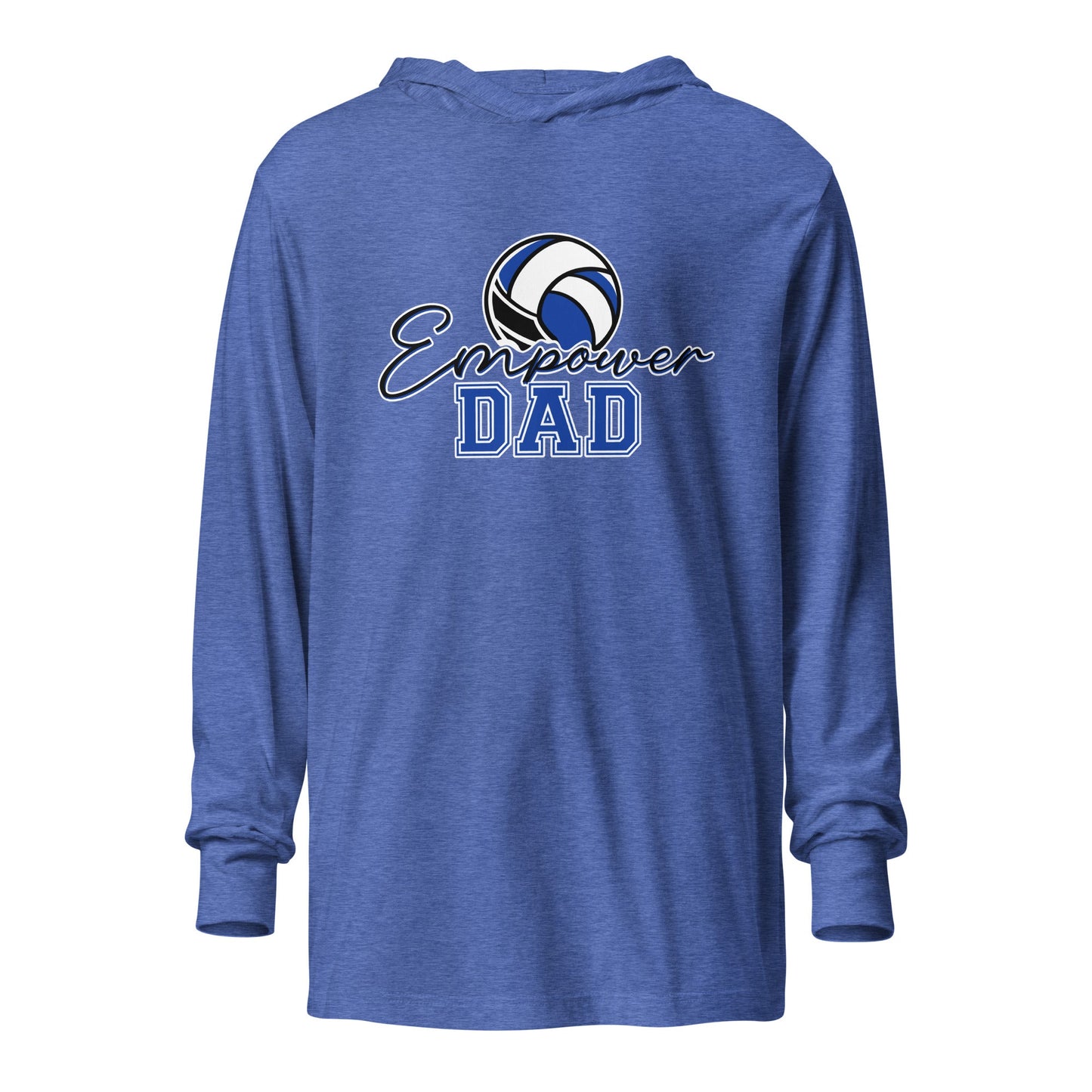 Performance | Hooded Long Sleeve T Shirt | Empower Volleyball Club | Dad Crest Logo