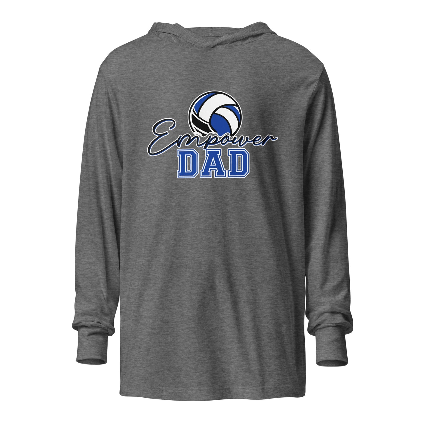 Performance | Hooded Long Sleeve T Shirt | Empower Volleyball Club | Dad Crest Logo