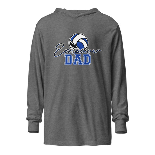Performance | Hooded Long Sleeve T Shirt | Empower Volleyball Club | Dad Crest Logo