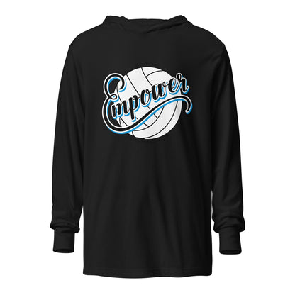 Performance | Hooded Long Sleeve T Shirt | Empower Volleyball Club | Emblem Logo