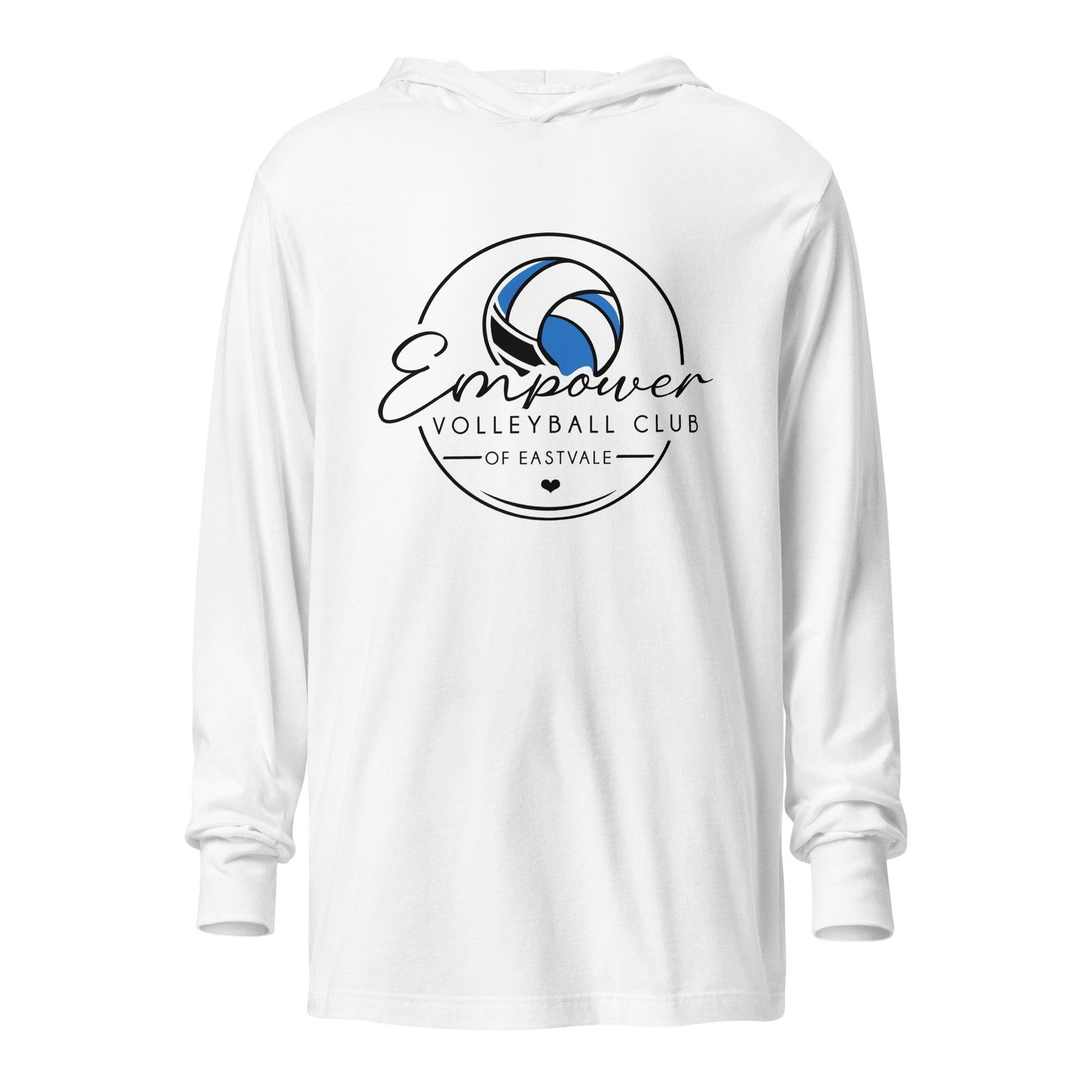 Performance | Hooded Long Sleeve T Shirt | Empower Volleyball Club | Icon Logo