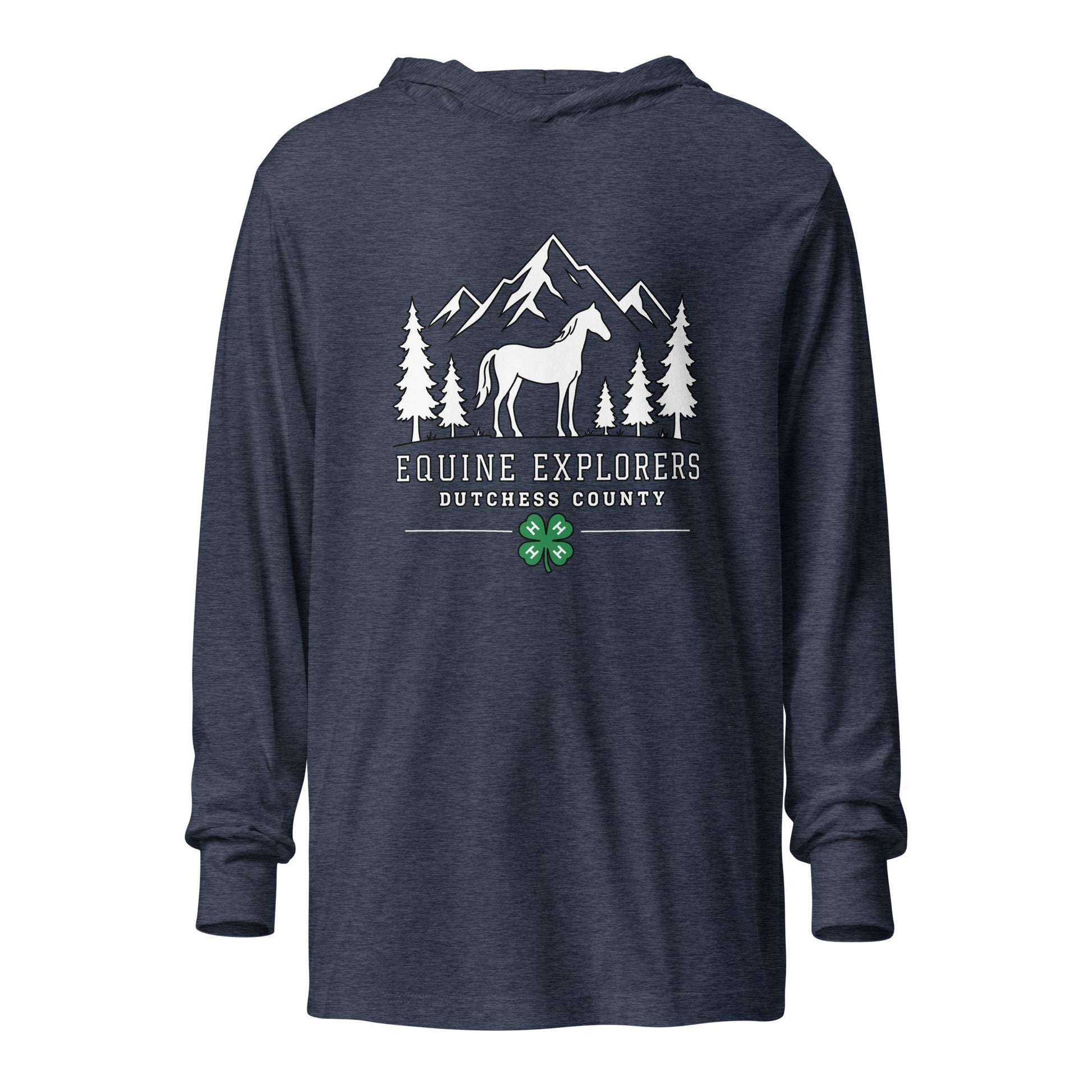 Performance | Hooded Long Sleeve T Shirt | Equine Explorers | Dutchess Crest Trailblazers Logo