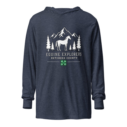 Performance | Hooded Long Sleeve T Shirt | Equine Explorers | Dutchess Crest Trailblazers Logo