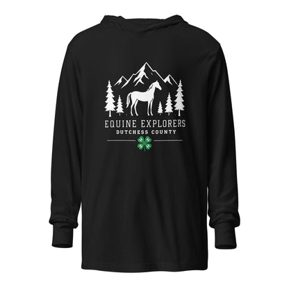 Performance | Hooded Long Sleeve T Shirt | Equine Explorers | Dutchess Crest Trailblazers Logo