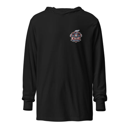 Performance | Hooded Long Sleeve T Shirt | Erie Express Football | Badge Logo