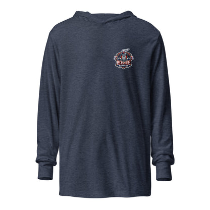 Performance | Hooded Long Sleeve T Shirt | Erie Express Football | Badge Logo