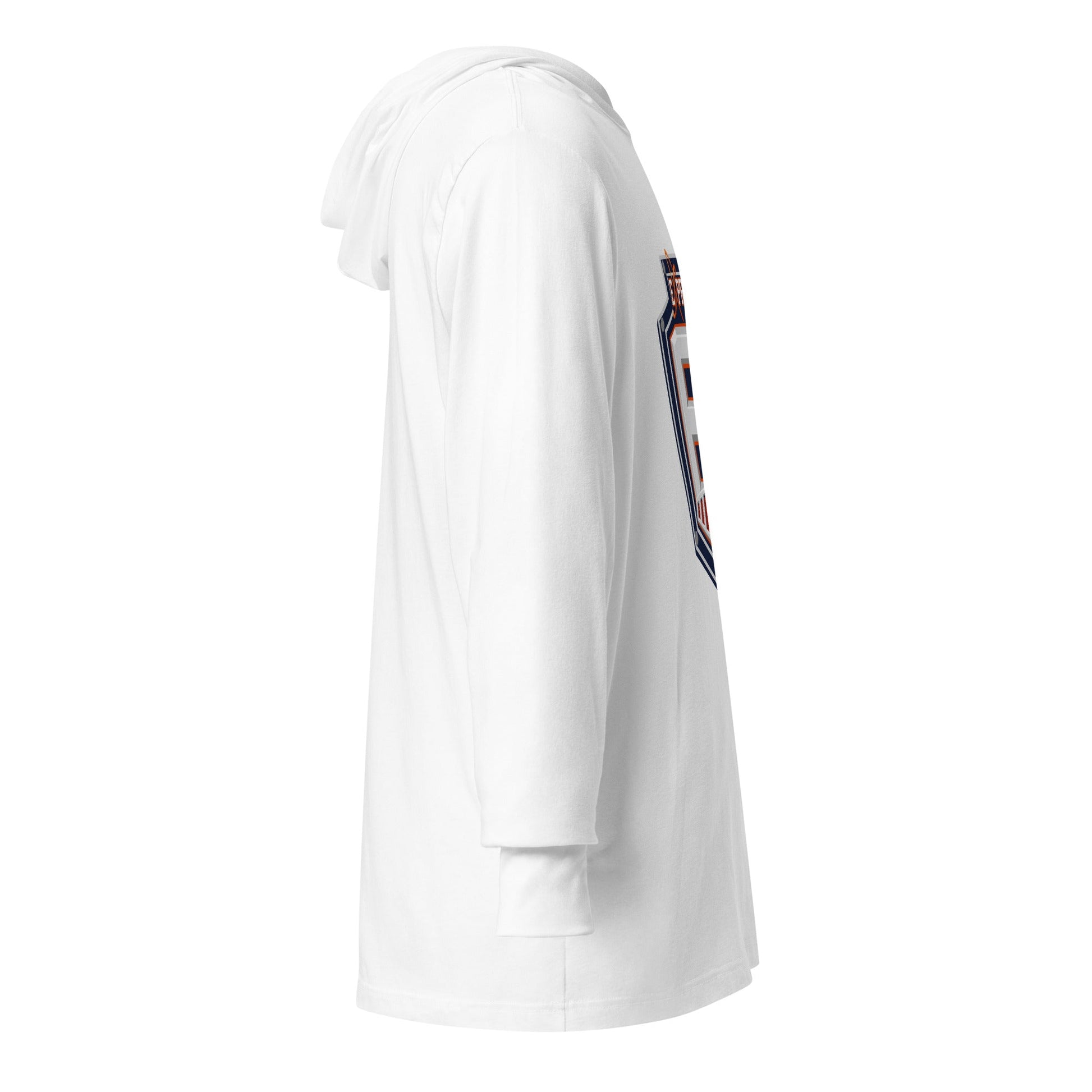 Performance | Hooded Long Sleeve T Shirt | Erie Express Football | E Badge Logo