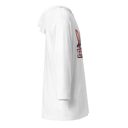 Performance | Hooded Long Sleeve T Shirt | Erie Express Football | Locomotive Logo