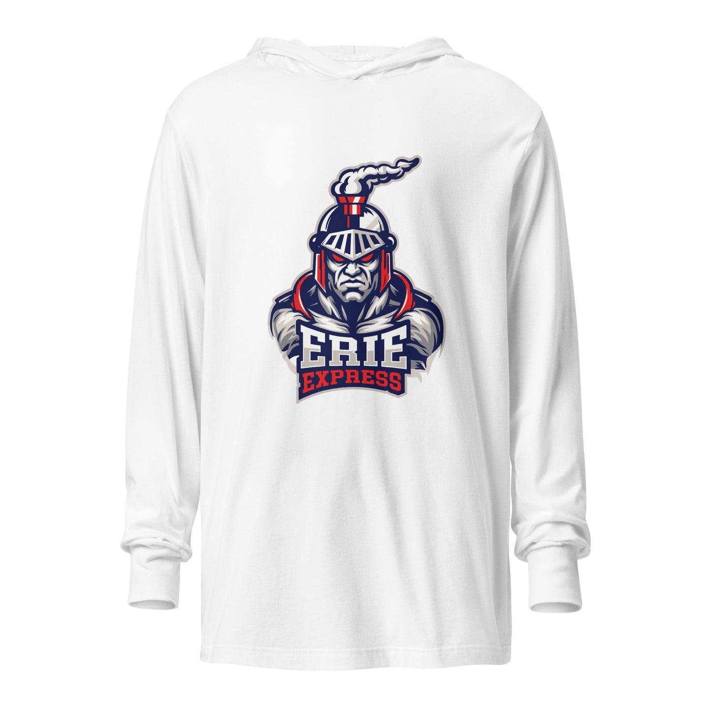 Performance | Hooded Long Sleeve T Shirt | Erie Express Football | Mascot Logo