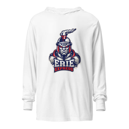 Performance | Hooded Long Sleeve T Shirt | Erie Express Football | Mascot Logo
