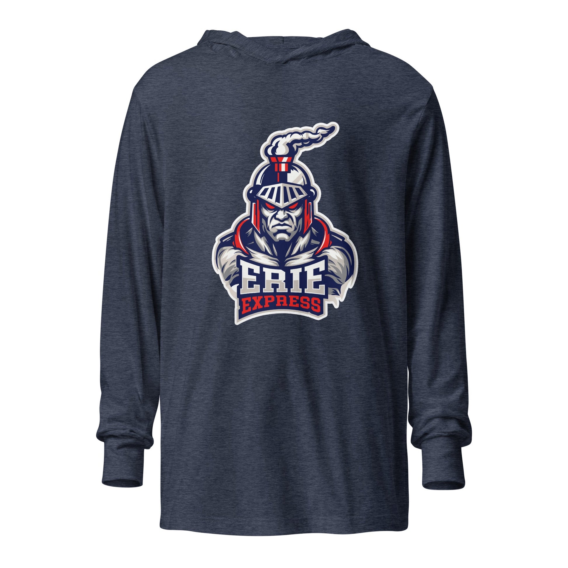 Performance | Hooded Long Sleeve T Shirt | Erie Express Football | Mascot Logo