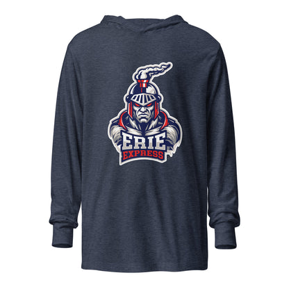 Performance | Hooded Long Sleeve T Shirt | Erie Express Football | Mascot Logo