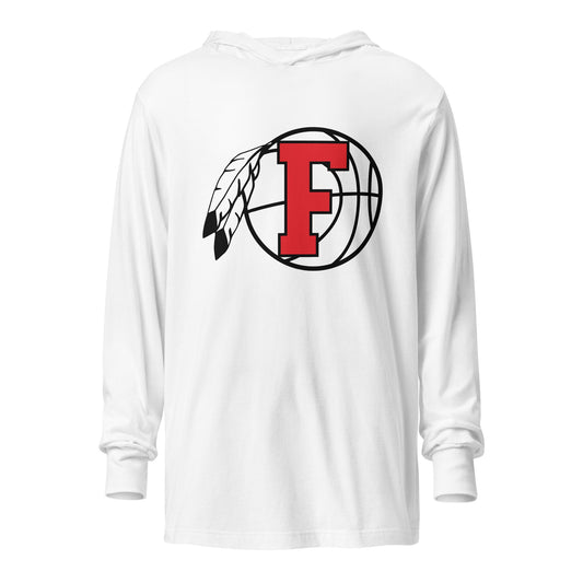 Performance | Hooded Long Sleeve T Shirt | Fallbrook Basketball | Retro Logo