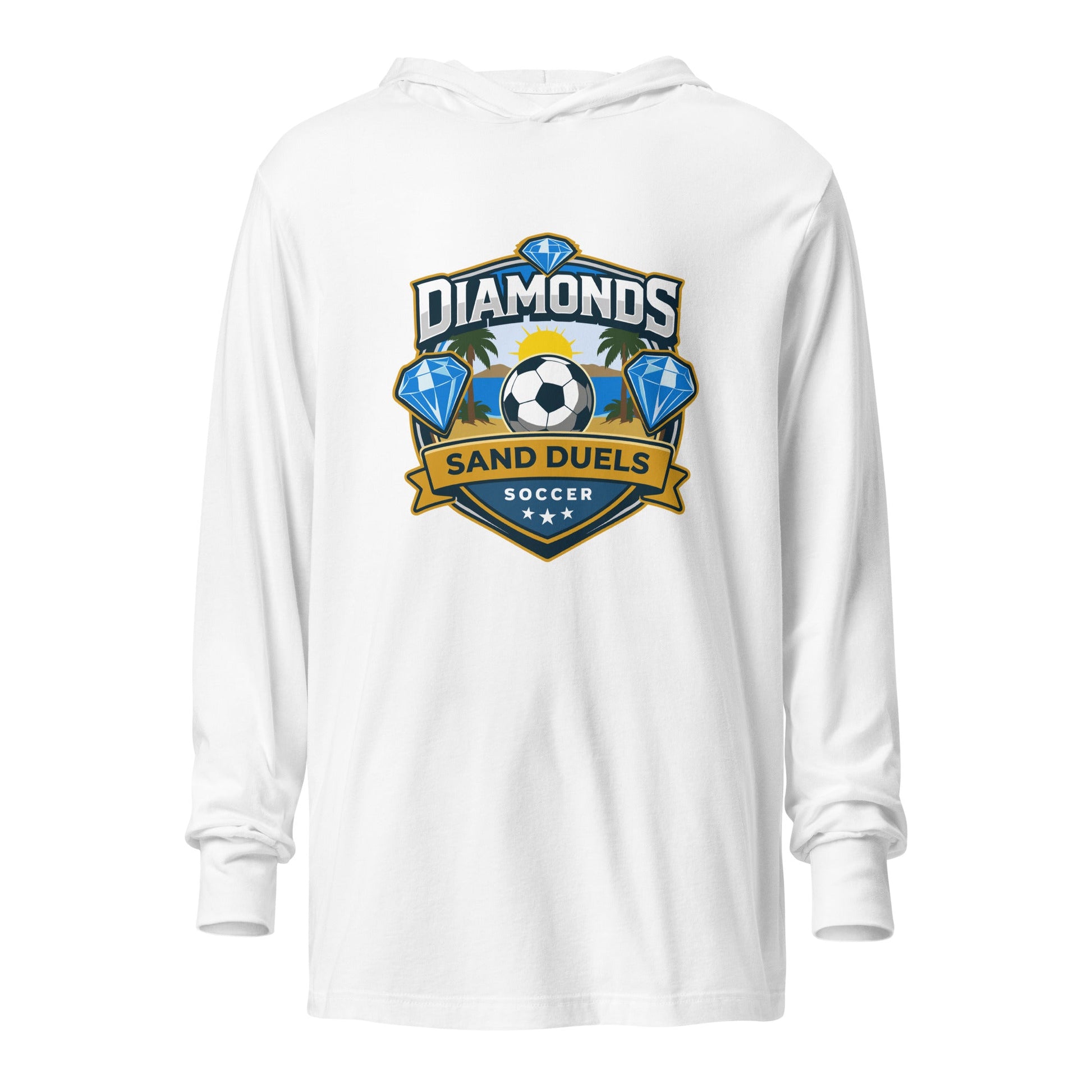 Performance | Hooded Long Sleeve T Shirt | FC Charles: Diamonds | Crest Logo